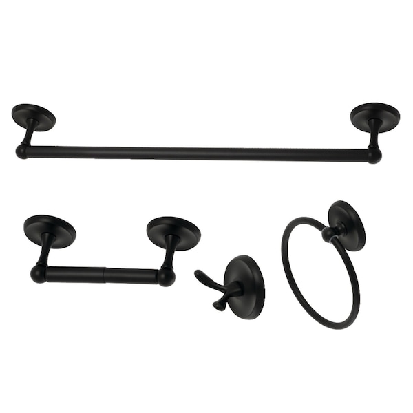 BAK312478MB Victorian 4-Piece Bathroom Accessory Set, Matte Black